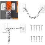 Lot de 2 verrous de fenêtre réglables pour fenêtre coulissante, sans perçage, pour la sécurité des enfants ... Lot de 2 verrous de fenêtre réglables pour fenêtre coulissante, sans perçage, pour la sécurité des enfants ...