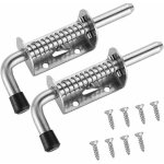 Lot de 2 verrous de porte de garage, de portail et de porte de jardin,  ressort, en acier inoxydable ...