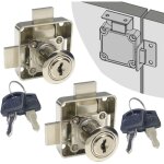 Lot de 2 verrous de s�curit� pour porte d'armoire, tiroir de placard [� cl�s identiques] double loquet ...