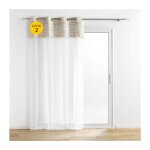 Cdaffaires - lot de 2 voilages a oeillets 140 x 240 cm voile sabl� + pompon sundore