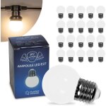 Lot de 20 ampoules led blanc chaud con�ues pour guirlande guinguette ip65 1, 5w - ampoule led e27 blanc ...