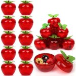 Lot de 20 bo�tes en forme de pommes en plastique pour sapin de no�l, boules de no�l, d�corations de f�te, ...