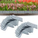 Lot de 20 bordure jardin exterieur pierre - bordure jardin plastique - bordure pelouse 5m - gris