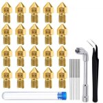 Lot de 20 buses d'imprimante 3d mk8 de 0, 4 mm, t�tes d'impression en laiton avec outil de nettoyage, ...
