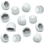 Basetbl - lot de 20 cache - crous hexagonaux en plastique blanc m10 (cl de 17 mm) pour crous et boulons ...