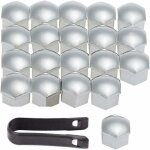 Lot de 20 cache - �crous de roue 17 mm avec extracteur argent� pour enjoliveurs