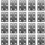 Lot de 20 charni�res pliables � 180 � en acier inoxydable pour piano 20 mm avec 6 trous de montage