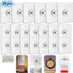 Lot de 20 cintres adh�sifs sans per�age, crochets de fixation de cadre adh�sifs pour suspendre des cadres ...