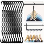 Lot de 20 cintres magiques robustes noirs pour organiseurs de placards et rangement pour v�tements lourds, ...