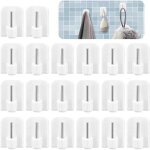 Lot de 20 crochets autocollants pour tringle � rideau ? sans per�age, blanc