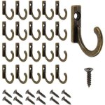 Lot de 20 crochets muraux vintage vintage en bronze avec vis - petits crochets de garde - robe � visser ...