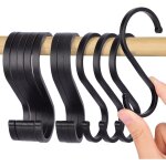 Lot de 20 crochets en s noirs grand format, crochets m�talliques polyvalents