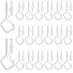 Lot de 20 crochet a visser, crochets de plafond bois avec boucle de s�curit�, piton � visser, forme q ...