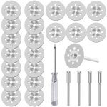 Lot de 20 disques de coupe diamant�s (22 mm) pour outil rotatif dremel, mini disques � tron�onner rev�tus ...