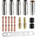 Lot de 20 embouts de contact pour buses de soudage mig / mag 15ak, support de connecteur de gaz m6 (10 ...