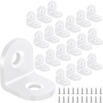 Lot de 20 querres blanches 20x20mm, en acier carbone fixation pour meubles en bois, avec vis