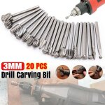 Lot de 20 fraises � double coupe en carbure, tige de 3 mm, embouts de coupe rotatifs, accessoires pour ...