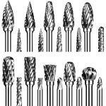 Lot de 20 fraises rotatives en carbure de tungst�ne � double coupe avec tige de 1 / 8  compatibles avec ...