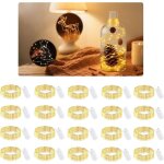 Lot de 20 guirlandes lumineuses micro led avec batterie, 2 m, 20 mini led avec batterie, pour fte, mariage, ...