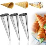 Lot de 20 moules � cornets en acier inoxydable 90 mm x 25 mm