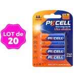 Lot de 20 piles aa lr6 ultra alcaline pkcell 1. 5v