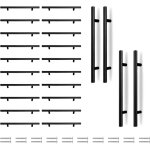 Lot de 20 poignes de cuisine noires, poignes de placard  trou central de 160 mm, poignes de porte ...