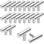 Lot de 20 poignée meuble cuisine - 50mm poignée de meuble inox en forme de t - barre de tiroir, placards, ... Lot de 20 poignée meuble cuisine - 50mm poignée de meuble inox en forme de t - barre de tiroir, placards, ...
