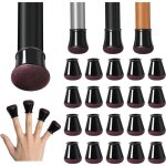 Lot de 20 prot�ge - pieds de chaise en silicone et feutre �pais, noirs, anti - rayures, diam�tre 30 - ...