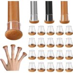 Lot de 20 prot�ge - pieds de chaise en silicone et feutre �pais, transparents, anti - rayures, diam�tre ...