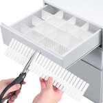 Lot de 20 séparateurs de tiroir, 37 x 7 cm, séparateurs de tiroir blancs, rangement tiroir plastique, ... Lot de 20 séparateurs de tiroir, 37 x 7 cm, séparateurs de tiroir blancs, rangement tiroir plastique, ...