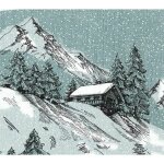 Lot de 20 serviettes en papier montagne