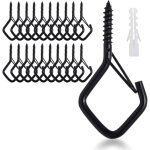 Lot de 20 vis � crochet en acier inoxydable avec s�curit�, crochets � visser, crochets de plafond, crochets ...