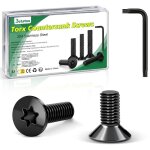 Lot de 20 vis � t�te frais�e m8 x 10 mm, noires, en acier inoxydable 304, avec cl� torx et bo�te conformes ...