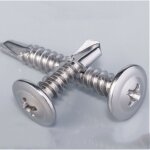 Lot de 200 - vis  tle autoperceuse -  tte large bombe - 4. 2x19mm - en acier zingu -  empreinte ...