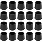 Lot de 20pcs embouts de pieds de chaise en caoutchouc noir de 25mm pour pieds de table et de chaise capuchons ...