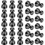 Lot de 24 aimants de r�frig�rateur noirs pour adultes, puissants pour tableau blanc, casiers, bureau, ...