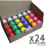 Lot de 24 ampoules led b22 1, 5w (�quivalent 15w) pour guirlande ext�rieure lim�o non - dimmable