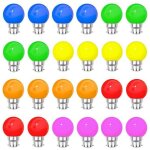 Lot 24 ampoules led b22 multicolores guirlande guinguette