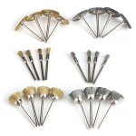 Lot de 24 brosses de polissage en acier inoxydable et fil de laiton pour meuleuse rotative