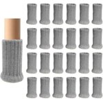 Lot de 24 chaussettes de chaise, gris, double tricot �pais pour pieds de chaise, pieds antid�rapants, ...
