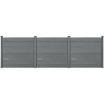 Lot de 24 cltures de jardin brise - vue avec 4 poteaux planches bois composite wpc 165x466cm gris