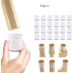 Lot de 24 embouts de protection silicone + feutre pour pieds de chaise, adapt�s parquet angles ronds ...