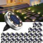 Lot de 24 lampe solaire au sol, 8 led jardin exterieur solaire etanche ip65 lumiere solaire, spot solaire ...