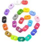 Lot de 24 marqueurs de verre en silicone - marqueurs de verre r�utilisables - pour verres � vin, fl�tes ...