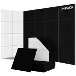 Lot de 24 panneaux acoustiques carr�s autocollants i ?pour murs et portes, salle de jeux, noir