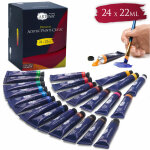 Lot de 24 peintures acryliques crylic premium ? 24 tubes de 22 ml, 24 couleurs - artina Lot de 24 peintures acryliques crylic premium ? 24 tubes de 22 ml, 24 couleurs - artina