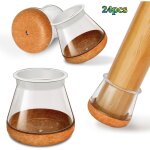 Lot de 24 protège - pieds de chaise transparents (3 x 3 x 3 cm), en silicone, pour sols, adaptés aux ... Lot de 24 protège - pieds de chaise transparents (3 x 3 x 3 cm), en silicone, pour sols, adaptés aux ...