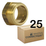 Arcanaute - lot de 25 mamelons laiton r�duit m�le / femelle 1 / 2' - 3 / 8' (15 / 21 - 12 / 17)