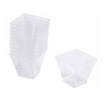 Lot de 25 verrines carrées en plastique réutilisable 'mini apéritif' 6cl argent Lot de 25 verrines carrées en plastique réutilisable 'mini apéritif' 6cl argent
