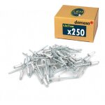 Lot de 250 - rivet pop aveugle t�te plate aluminium / acier 4. 8x21 mm